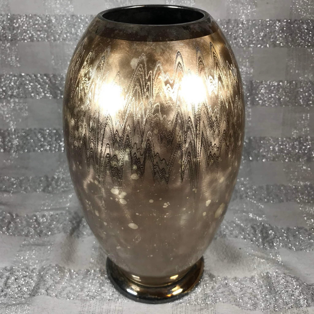 Vintage WMF Ikora Silverplate Vase Germany 10” Tarnish Resistant Mid Century